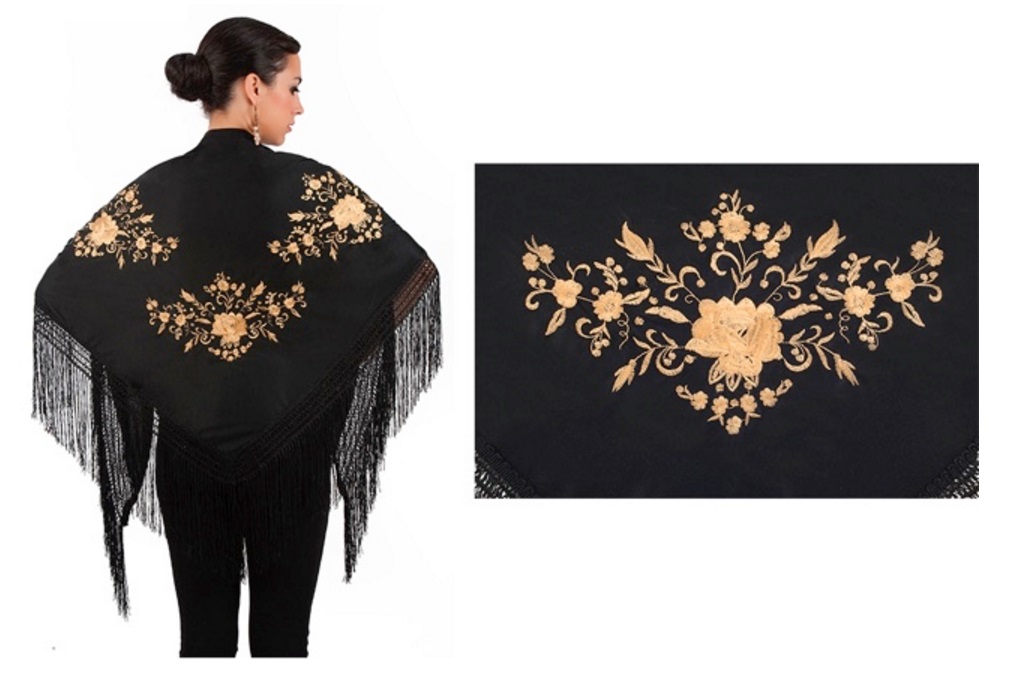 Black with Gold Embroidered in stocked item